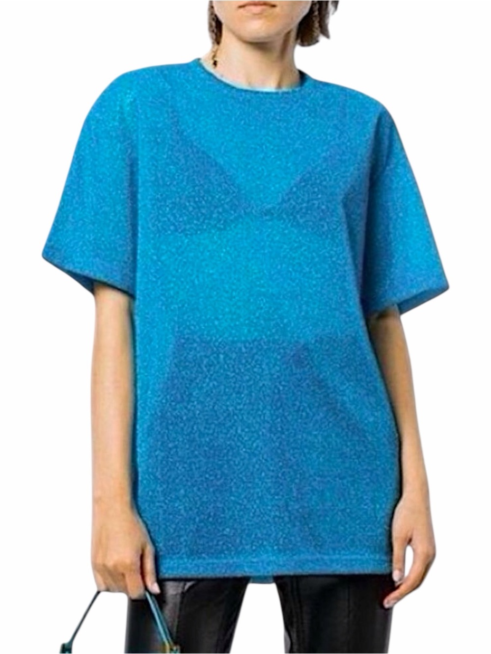 Cynthia Rowley Glitter Tee Metallic Blue